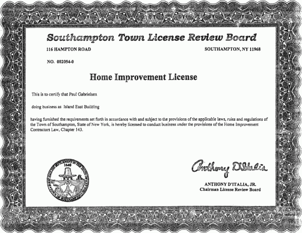 Home Improvement License